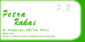 petra rakai business card